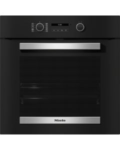 H 2467 BP Negro Obs.EL Miele Horno multifunción pirolítico, 76 l., Cristal negro Look Acero.Inox, Ea