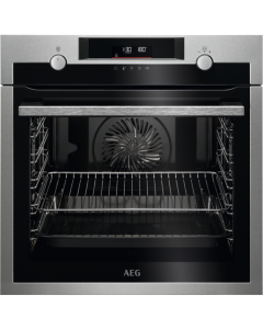 Horno pirolÃ­tico AEG de la Serie 6000 SurroundCook, 9 funciones, 3 ciclos de pirÃ³lisis, 45 programas automÃ¡ticos, display Explore tÃ¡ctil con mandos escamoteables, puerta de 4 cristales, ranuras de inserciÃ³n fÃ¡cil para las rejillas.