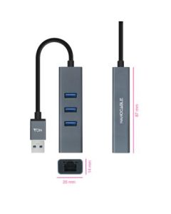 HUB CONVERSOR 3.0 3xUSB/1xRJ45